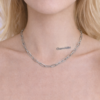 Collier Chaîne Maillon Argenté – Base Personnalisable
