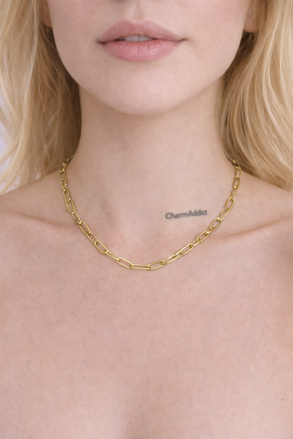 Collier Chaîne Maillon Doré – Base Personnalisable