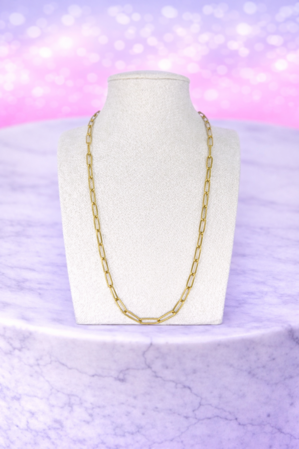 Collier Chaîne Maillon Doré – Base Personnalisable