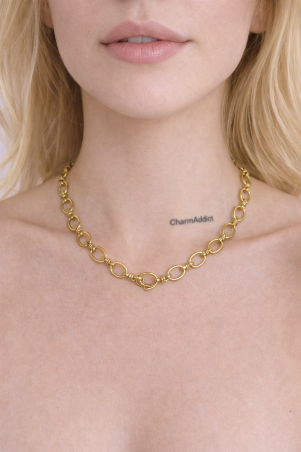 Collier Chaîne Dorée Personnalisable – Base CharmAddict