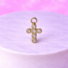 Charms Croix Strass Ronds Dorée – Foi Brillante & Élégance Intemporelle