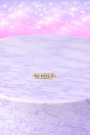 Connecteur “Mama” Doré & Strass Argentés – Lien d’Amour Éternel