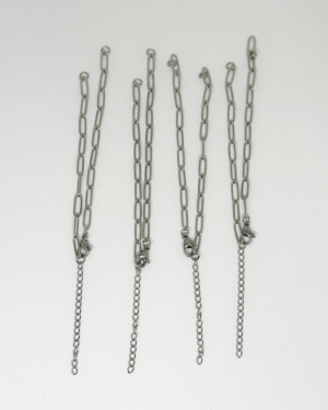 Chaîne Connecteur Couleur Argentée à Maillons Allongés – Base de Personnalisation