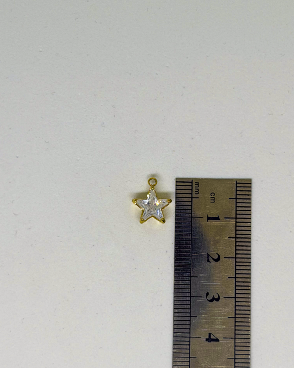 Charms 1 -004 Charms Étoile Cristal Dorée – Strass Blanc Étincelant