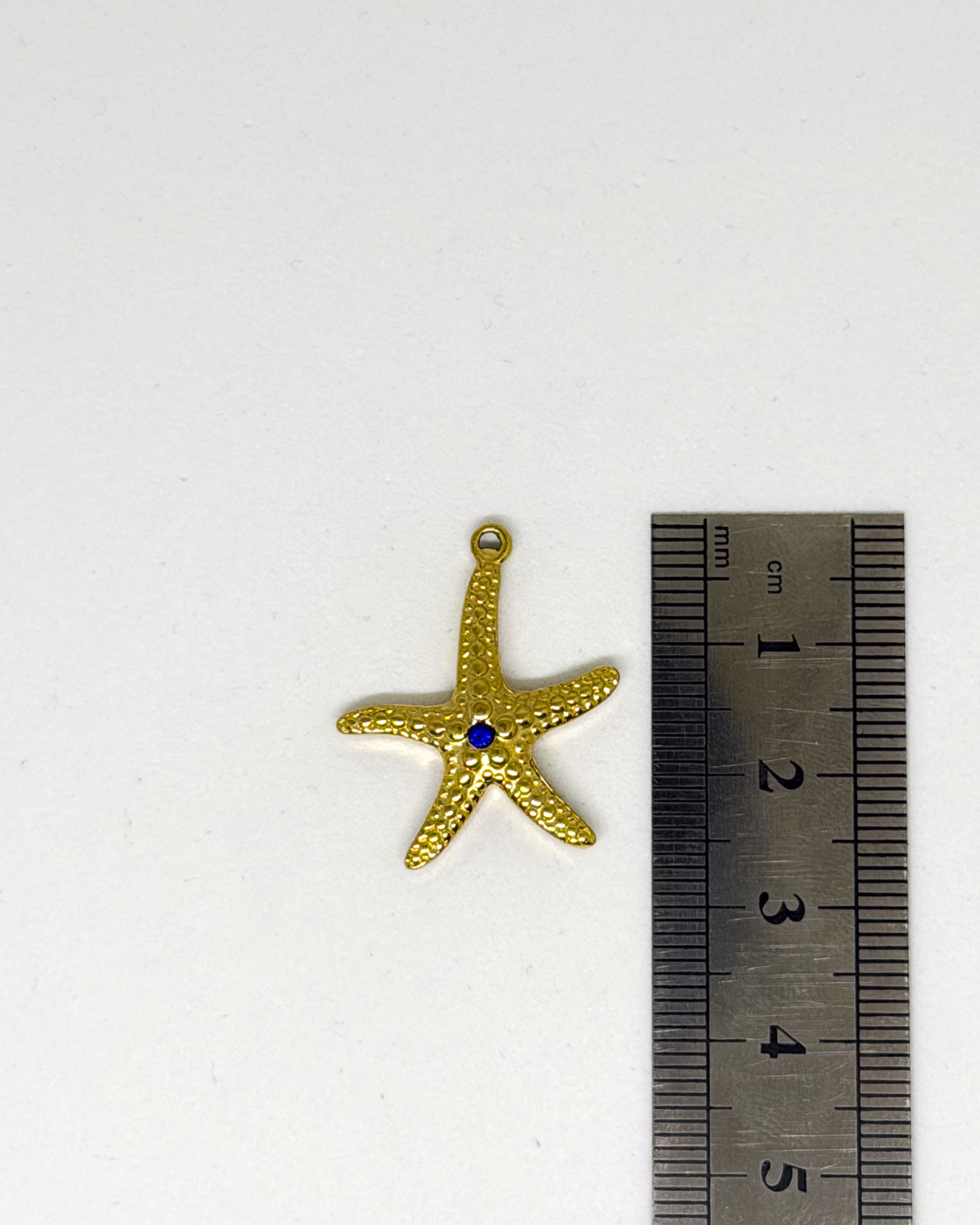Charms Étoile de Mer Dorée – Strass Bleu Étincelant