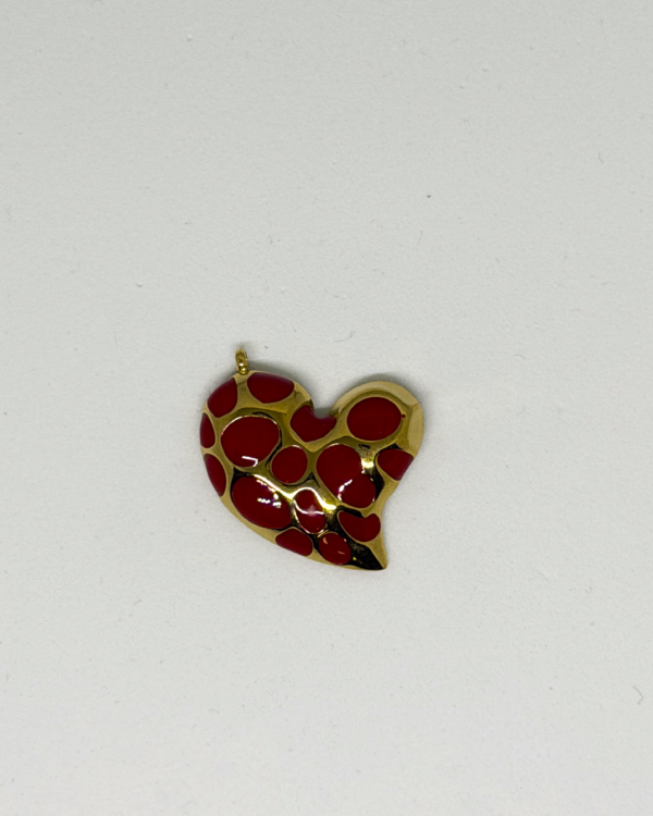 Charms 1 -132 Charms Cœur Émaillé Premium – Bleu ou Rouge – Finition Dorée