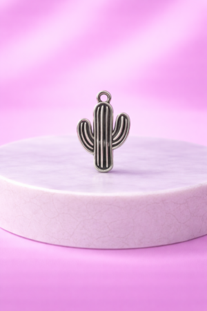 Charms Cactus Élancé Argenté – Breloque Nature & Aventure