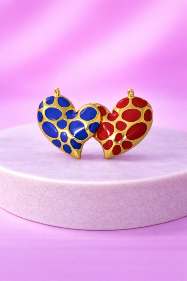 ChatGPT Image 19 déc. 2025, 18_50_39 Charms Cœur Émaillé Premium – Bleu ou Rouge – Finition Dorée