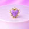Charms Cœur Violet Doré – Style Baroque