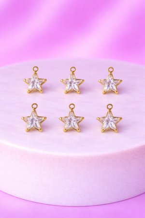 Charms Étoile Cristal Dorée – Strass Blanc Étincelant