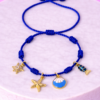 Bracelet Pré-fait Cordon Bleu & Charms Marins Dorés – Enfant & Adulte
