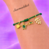 Bracelet Pré-fait Cordon Vert Nature & Charms Dorés – Enfant & Adulte