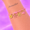 Bracelet Pré-fait Cordon Rose Charms Dorés – Enfant & Adulte