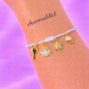 Bracelet Pré-fait Cordon Blanc Charms Dorés – Enfant & Adulte