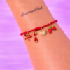 Bracelet Pré-fait Cordon Rouge Charms Dorés – Enfant & Adulte