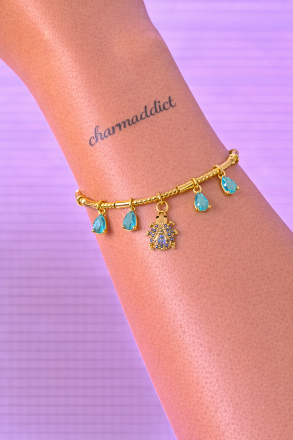 ChatGPT Image 21 déc. 2025, 04_25_36 Bracelet Doré Charms Tortue & Cristaux Turquoise