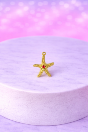 Charms Étoile de Mer Dorée – Détail Rouge Central