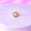 Charms Cœur Doré Rayonnant au Cœur Rose