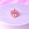 Charms Cœur Rose Œil Protecteur – Symbole Mystique