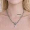 Collier chaîne argentée personnalisable – Lettre I | CharmAddict